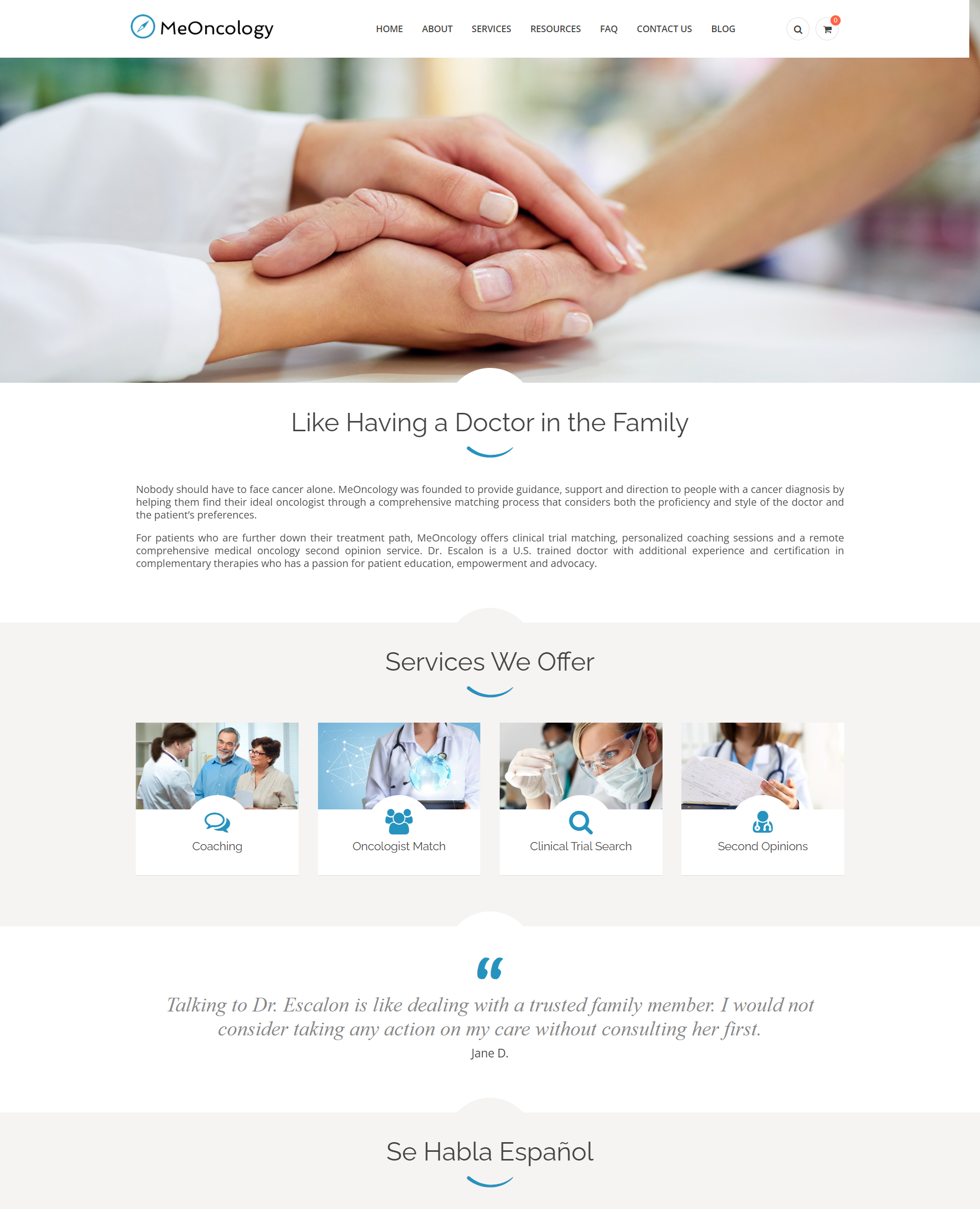 Website screenshot showing multiple medical images and illegible text